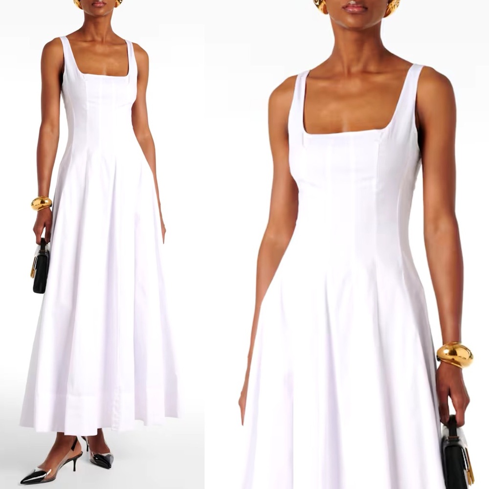 πΊπHPππΊ NWT Staud Wells Maxi Dress White - Picture 1 of 16